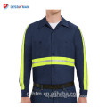 High Visibility Reflective Tape Long Sleeve Button Down Work T-shirt For Construction Landscaping
